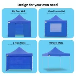 Gazebo Tent Marquee 3x3 PopUp Outdoor Wallaroo - Blue -Outdoor Living Sales Store Z lD0zWEE0cOuebiXk9KU3TDw