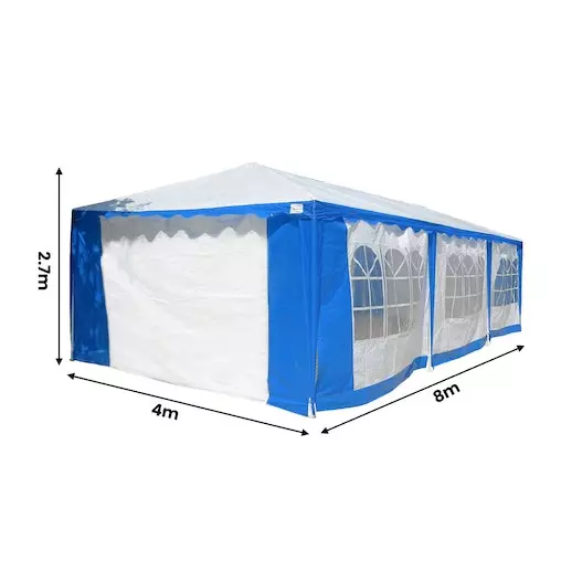 Wallaroo 4x8 Outdoor Event Wedding Marquee Tent Blue+White 5 Wallaroo 4x8 Outdoor Event Wedding Marquee Tent Blue+White - Image 5