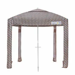 Coolaroo Cancer Council Endorsed Beach Cabana Green Orange Geometric 1.8m X1.8m