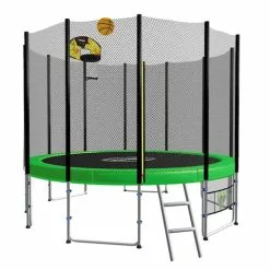 Kahuna Blizzard 10ft Trampoline With Basketball Set Green