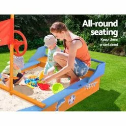 Kids Boat Sandpit Wooden Outdoor Play Sand Pit Toys Box Canopy Children Keezi -Outdoor Living Sales Store cTlmRjPI Rsw8XB9PTIVyZJ58