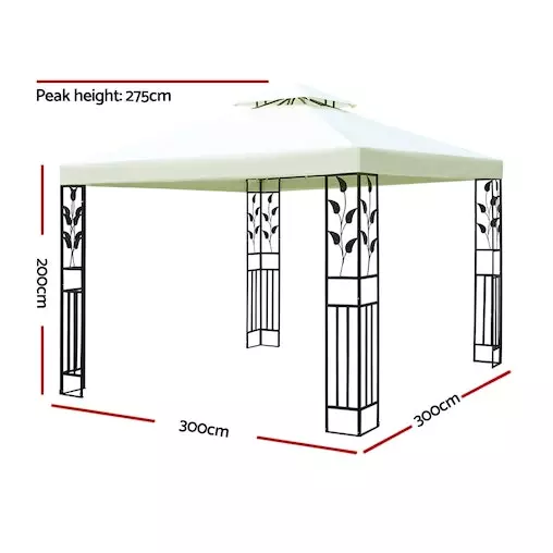 Instahut Gazebo Marquee Tent Wedding Gazebos White 3x3m 2 Instahut Gazebo Marquee Tent Wedding Gazebos White 3x3m - Image 2