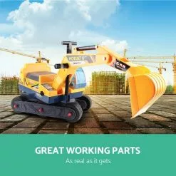 Keezi Kids Ride On Digger Pretend Play Toy Sand Excavator Children W/ Helmet -Outdoor Living Sales Store dqA8uOZoWpUbPt z5xBed0490