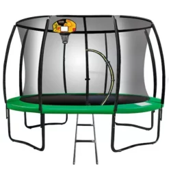Trampoline Kahuna 10ft With Basketball Set - Green