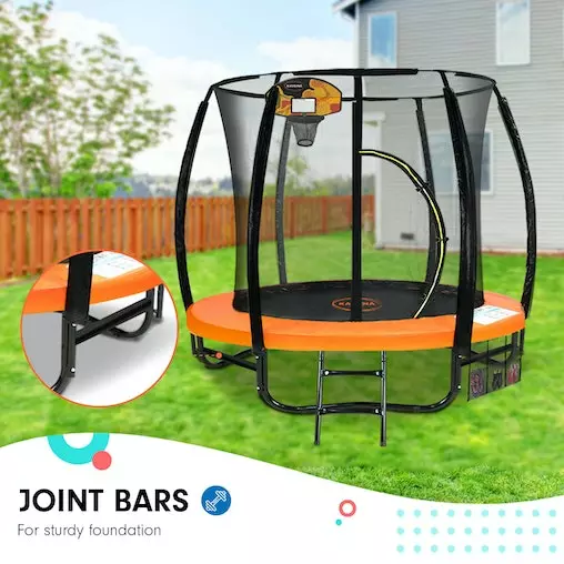 Trampoline Kahuna 8 Ft With Basketball Set - Orange 4 Trampoline Kahuna 8 Ft With Basketball Set - Orange - Image 4