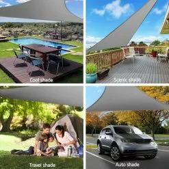 Instahut Sun Shade Sail Cloth Shadecloth Outdoor Canopy Triangle 280gsm 5x5x5m Grey -Outdoor Living Sales Store eOBCiOS7wQr9y0h6WwAMNkujM