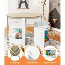 Keezi 5 PCS Kids Table And Chairs Set Storage Play Desk -Outdoor Living Sales Store euANFbs2oqneRpK8iLS3M8hCI