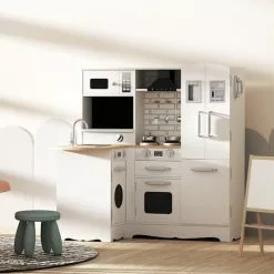 Keezi Kids Kitchen Set Pretend Play Wooden Toys Cooking Cookware Childrens Toy -Outdoor Living Sales Store f4fz7P4p6DG3k2IuOuh8PT2ok