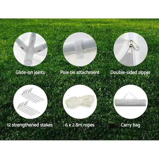 Instahut Outdoor Pop Up Gazebo 3x6 - White 6 Instahut Outdoor Pop Up Gazebo 3x6 - White - Image 6