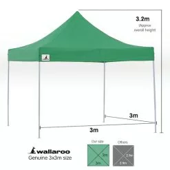 Gazebo Tent Marquee 3x3 PopUp Outdoor Wallaroo - Green -Outdoor Living Sales Store gOYl8FMfC6i0zfca9ce1hwsEY