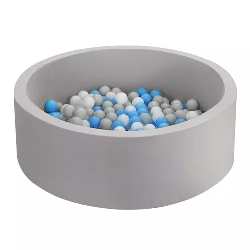 Keezi Ocean Foam Ball Pit With Balls 90x30cm Grey 1 Keezi Ocean Foam Ball Pit With Balls 90x30cm Grey