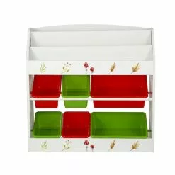 Keezi Kids Bookshelf Children Bookcase 6 Bins Toy Storage Organiser -Outdoor Living Sales Store gliIZlqkpVpjUERaTRF950zZI