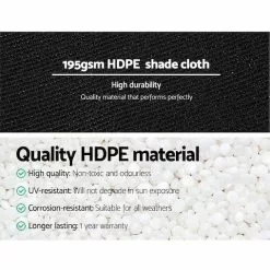 Instahut 90% Sun Shade Cloth Cloths 195GSM Sail Roll Mesh Outdoor Black 1.83m X 10m Summer UV Protection -Outdoor Living Sales Store goF5H2cbwlzpk6RiX5EEHkZgA