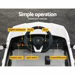 Rigo 12V Electric Kids Ride On Toy Car Licensed Lamborghini URUS Remote Control White -Outdoor Living Sales Store h72UMGmHCo4jw9UywPllU3Hjk