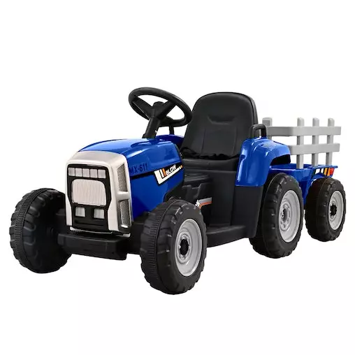 Rigo Ride On Car Tractor Trailer Toy Kids Electric Cars 12V Battery Blue 1 Rigo Ride On Car Tractor Trailer Toy Kids Electric Cars 12V Battery Blue