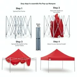 Gazebo Tent Marquee 3x3 PopUp Outdoor Wallaroo Red -Outdoor Living Sales Store hQdFXaE0s0 iwY4dyB0p4UYJE