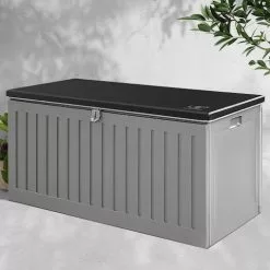 Gardeon Outdoor Storage Box Container Garden Toy Indoor Tool Chest Sheds 270L - Dark Grey