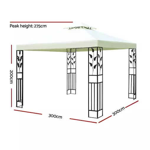 Instahut Gazebo 3x3m Marquee Outdoor Party Wedding Gazebos Tent Iron Art 2 Instahut Gazebo 3x3m Marquee Outdoor Party Wedding Gazebos Tent Iron Art - Image 2