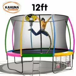 Kahuna Trampoline 12 Ft With Basketball Set - Rainbow 15 Kahuna Trampoline 12 Ft With Basketball Set - Rainbow -Outdoor Living Sales Store iK0BxvllAt1aHmZpThwjuP1Kg