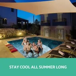 Instahut Heavy Duty Shade Sail 5x5x5m Rectangle - Sand -Outdoor Living Sales Store iVm0MzNBARWnNpJjaMR4uGTWs