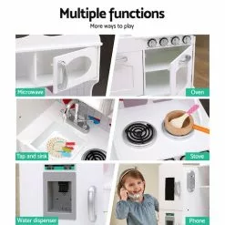 Keezi Kids Wooden Kitchen Play Set With Cooking Food Sets White -Outdoor Living Sales Store j0BnWlDk2tu5DpHIA1HviW4mU