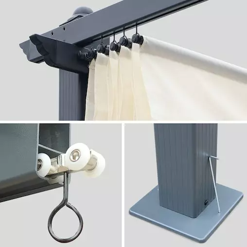 Alice's Garden CONDATE 3X3m Ecru Semi-Permanent Aluminium Gazebo 6 Alice's Garden CONDATE 3X3m Ecru Semi-Permanent Aluminium Gazebo - Image 6