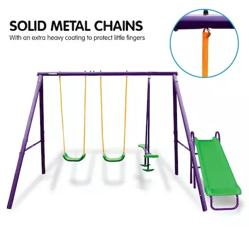 Swing Set With Slide Kahuna 4-Seater Outdoor Play Equipment 8 Swing Set With Slide Kahuna 4-Seater Outdoor Play Equipment - Image 8