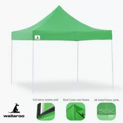 Gazebo Tent Marquee 3x3 PopUp Outdoor Wallaroo - Green -Outdoor Living Sales Store jY95AEEPptmX5pWkd7o6fZE Q