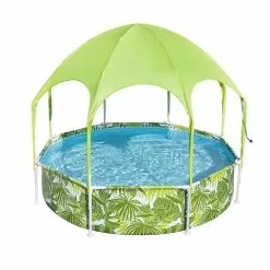 Bestway Steel Pro Splash-In-Shade Swimming Play Pool Above Ground Mist Shade