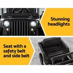 Rigo Kids Ride On Car Off Road Military Toy Cars 12V Black -Outdoor Living Sales Store jsF3HM84czShiQlknZMe613jc