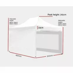 Instahut Gazebo Pop Up Marquee 3x4.5 Folding Tent Gazebos 9 Instahut Gazebo Pop Up Marquee 3x4.5 Folding Tent Gazebos -Outdoor Living Sales Store lPsp1yL2yz7kgmQqHAJ 1LhLc