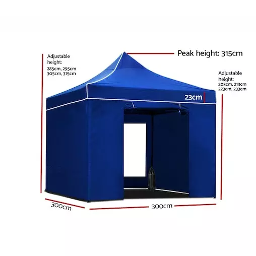 Instahut Gazebo Pop Up Marquee 3x3 Folding Tent Gazebos 2 Instahut Gazebo Pop Up Marquee 3x3 Folding Tent Gazebos - Image 2