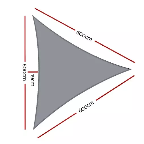 Instahut Sun Shade Sail Cloth Shadecloth Outdoor Canopy 6x6x6m 2 Instahut Sun Shade Sail Cloth Shadecloth Outdoor Canopy 6x6x6m - Image 2