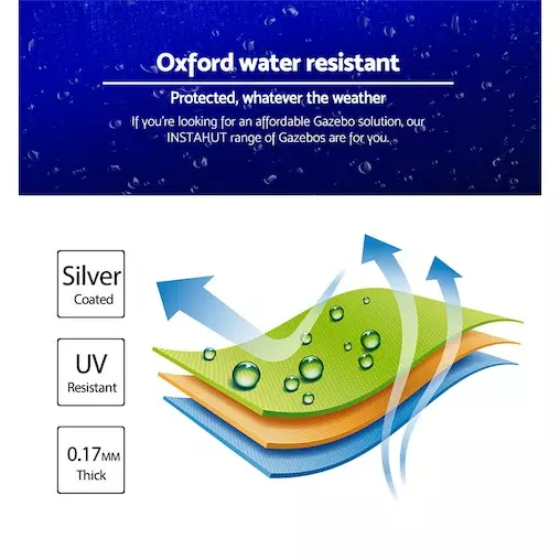 Instahut Gazebo Pop Up Marquee 3x3 Tent Folding Gazebos 5 Instahut Gazebo Pop Up Marquee 3x3 Tent Folding Gazebos - Image 5