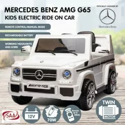 Kahuna Mercedes Benz AMG G65 Licensed Kids Ride On Electric Car Remote Control - White -Outdoor Living Sales Store nzz3gRNZVU1rSnFbGpQGg FYs