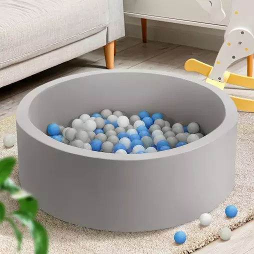 Keezi Ocean Foam Ball Pit With Balls 90x30cm Grey 5 Keezi Ocean Foam Ball Pit With Balls 90x30cm Grey - Image 5
