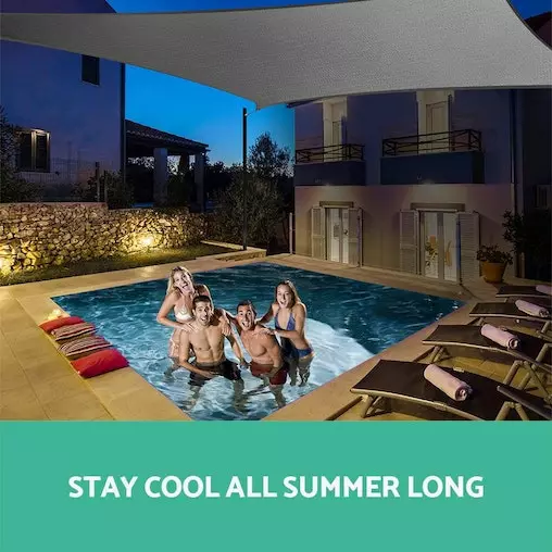 Instahut Sun Sail Cloth Shadecloth Outdoor Canopy Square 280gsm 6x6m Summer Shade 6 Instahut Sun Sail Cloth Shadecloth Outdoor Canopy Square 280gsm 6x6m Summer Shade - Image 6