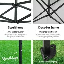 Instahut Gazebo Pop Up Marquee 3x3 Tent Folding Gazebos -Outdoor Living Sales Store p5aDqrraKQoSQsYJQ1 qE3uxs