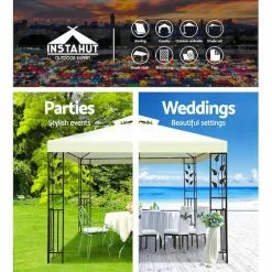 Instahut Gazebo 3x3m Marquee Outdoor Party Wedding Gazebos Tent Iron Art 9 Instahut Gazebo 3x3m Marquee Outdoor Party Wedding Gazebos Tent Iron Art -Outdoor Living Sales Store pFiqoKuz cfTS1l NGfekO2hM
