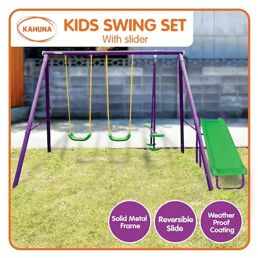 Swing Set With Slide Kahuna 4-Seater Outdoor Play Equipment 2 Swing Set With Slide Kahuna 4-Seater Outdoor Play Equipment - Image 2