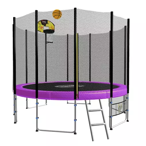 Kahuna Blizzard 16ft Trampoline With Basketball Purple 1 Kahuna Blizzard 16ft Trampoline With Basketball Purple