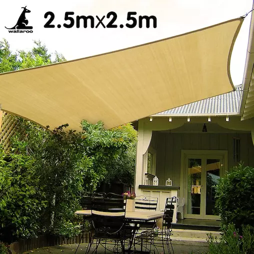 Wallaroo Square Shade Sail 2.5 X 2.5m - Sand 2 Wallaroo Square Shade Sail 2.5 X 2.5m - Sand - Image 2