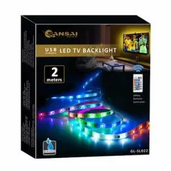 2PK Sansai USB Powered RGB LED Light TV Backlight Strip Lights W/ Remote Control -Outdoor Living Sales Store qBQ8SoRE1JnbrMtjVkIu p15E