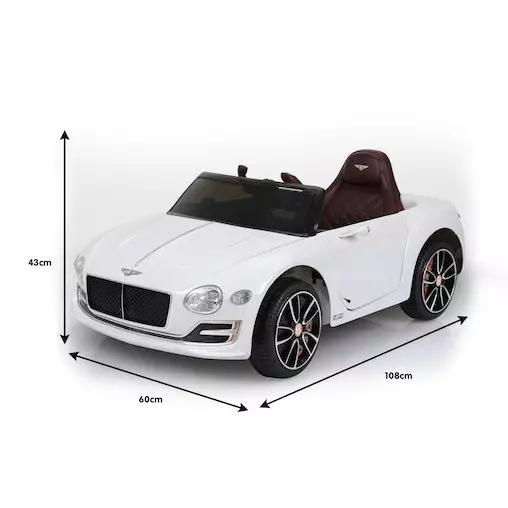 KlikA Bentley Exp 12 Speed 6E Licensed Kids Ride On Electric Car Remote Control - White 4 KlikA Bentley Exp 12 Speed 6E Licensed Kids Ride On Electric Car Remote Control - White - Image 4