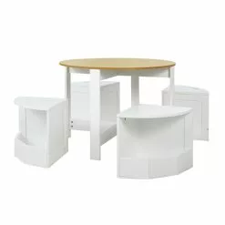 Keezi 5 PCS Kids Table And Chairs Set Storage Play Desk