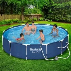 Bestway Swimming Pool Above Ground Filter Pump Steel Pro™ Frame Pools 3.96M -Outdoor Living Sales Store qv3 o1gzkP48Fl4wdlSPkATQc