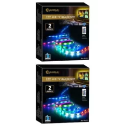 2PK Sansai USB Powered RGB LED Light TV Backlight Strip Lights W/ Remote Control
