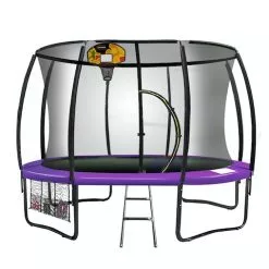 Trampoline 12 Ft Kahuna With Basketball Set - Purple