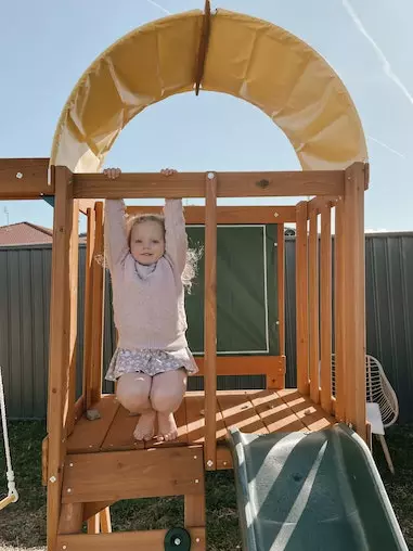 KidKraft Ainsley Wooden Outdoor Playset With Slide, Fort & Swings 11 KidKraft Ainsley Wooden Outdoor Playset With Slide, Fort & Swings - Image 11