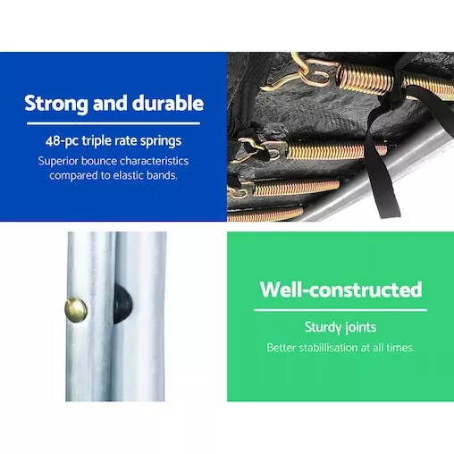 Everfit 8FT Trampoline Round Trampolines Kids Present Gift Enclosure Safety Net Pad Outdoor Orange 5 Everfit 8FT Trampoline Round Trampolines Kids Present Gift Enclosure Safety Net Pad Outdoor Orange - Image 5